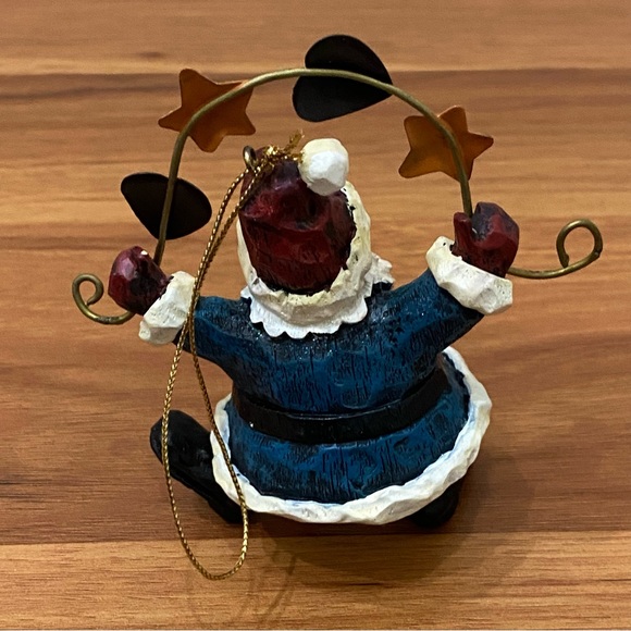 Vintage Whimsical Santa Hearts & Stars Christmas Tree Ornament - Picture 7 of 10